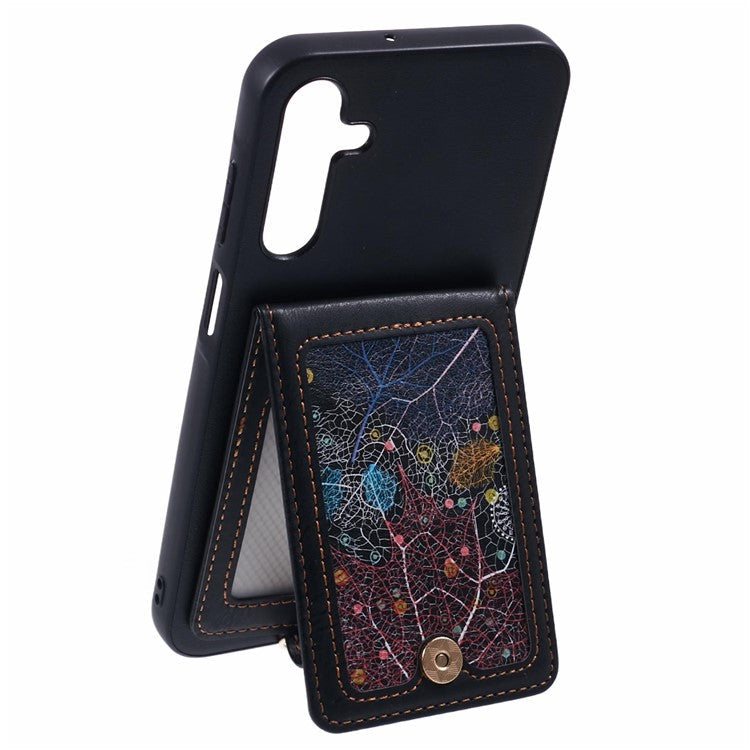 For Samsung Galaxy A15 4G  /  5G Phone Case with Galaxy Card Bag Kickstand RFID Blocking - B
