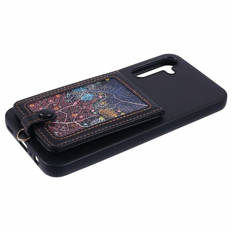 For Samsung Galaxy A15 4G  /  5G Phone Case with Galaxy Card Bag Kickstand RFID Blocking - B