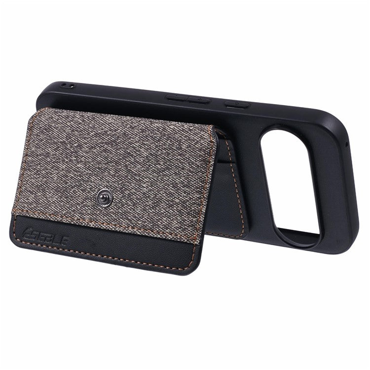 For Google Pixel 9 Pro  /  9 Phone Case Adhesive Card Bag Color Matching with Kickstand - Grey