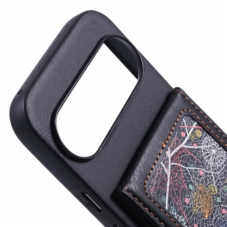 For Google Pixel 9 Pro  /  9 Phone Case with Galaxy Card Bag Kickstand RFID Blocking - C