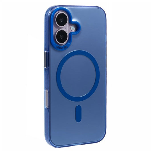 For iPhone 16 Plus Case Compatible with MagSafe Laser Effect TPU+Acrylic Phone Cover - Blue