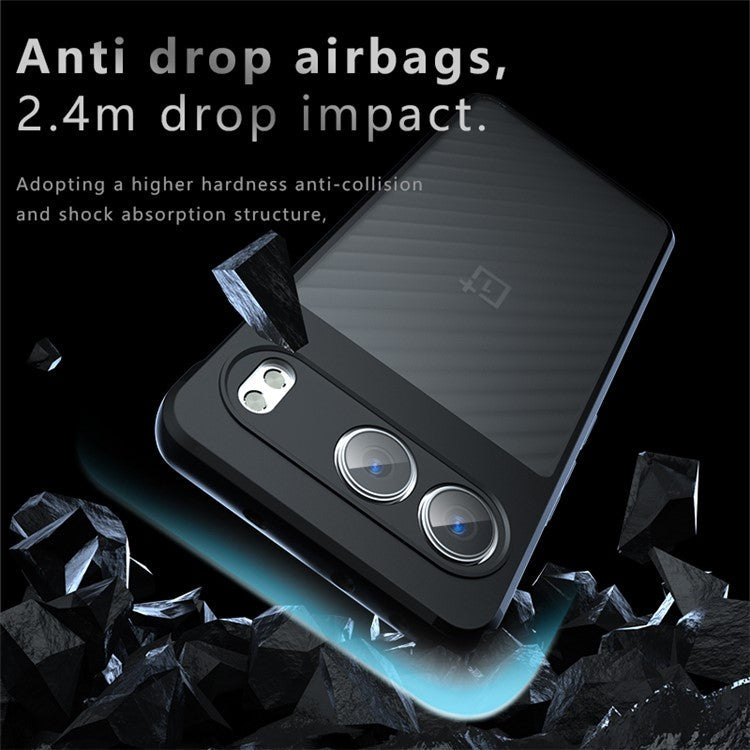 For OnePlus Nord 4 Case Skin-Touch TPU+PC Matte Phone Shell, Transparent Black