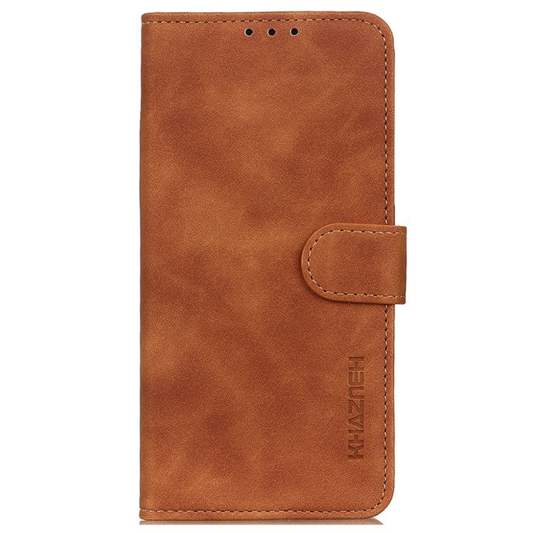 KHAZNEH For Motorola Edge 50 Neo 5G / Moto S50 5G / Thinkphone 25 5G Case Retro PU Leather Wallet Stand Phone Cover - Brown
