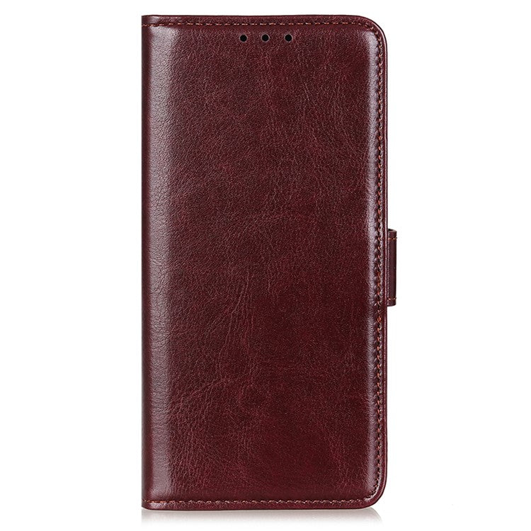 For Motorola Edge 50 Neo 5G / Moto S50 5G / Thinkphone 25 5G Case Crazy Horse Texture PU Leather Phone Stand Cover - Brown