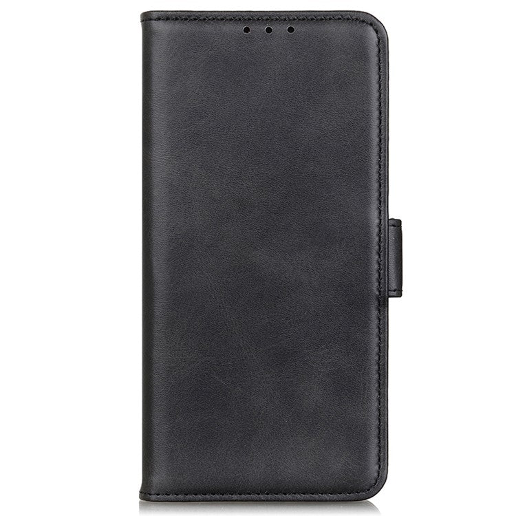 For Motorola Edge 50 Neo 5G / Moto S50 5G / Thinkphone 25 5G Case Stand Cowhide Texture PU Leather Phone Cover - Black