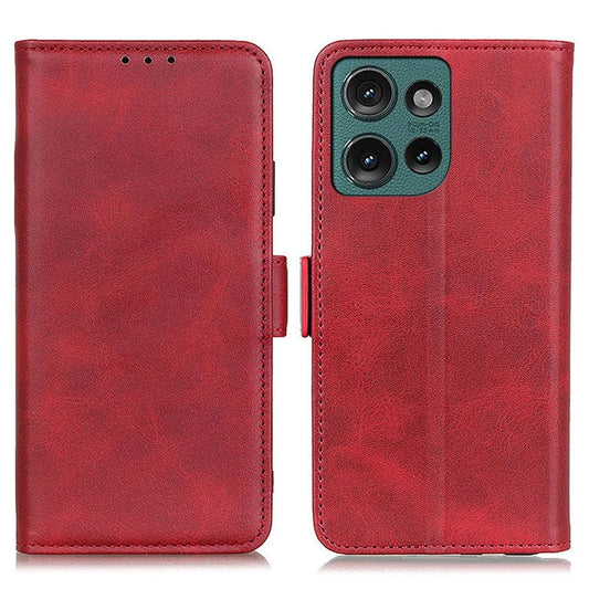 For Motorola Edge 50 Neo 5G / Moto S50 5G / Thinkphone 25 5G Case Stand Cowhide Texture PU Leather Phone Cover - Red