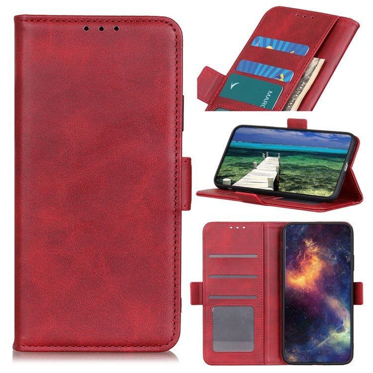 For Motorola Edge 50 Neo 5G / Moto S50 5G / Thinkphone 25 5G Case Stand Cowhide Texture PU Leather Phone Cover - Red