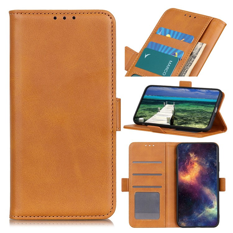 For Motorola Edge 50 Neo 5G / Moto S50 5G / Thinkphone 25 5G Case Stand Cowhide Texture PU Leather Phone Cover - Yellow