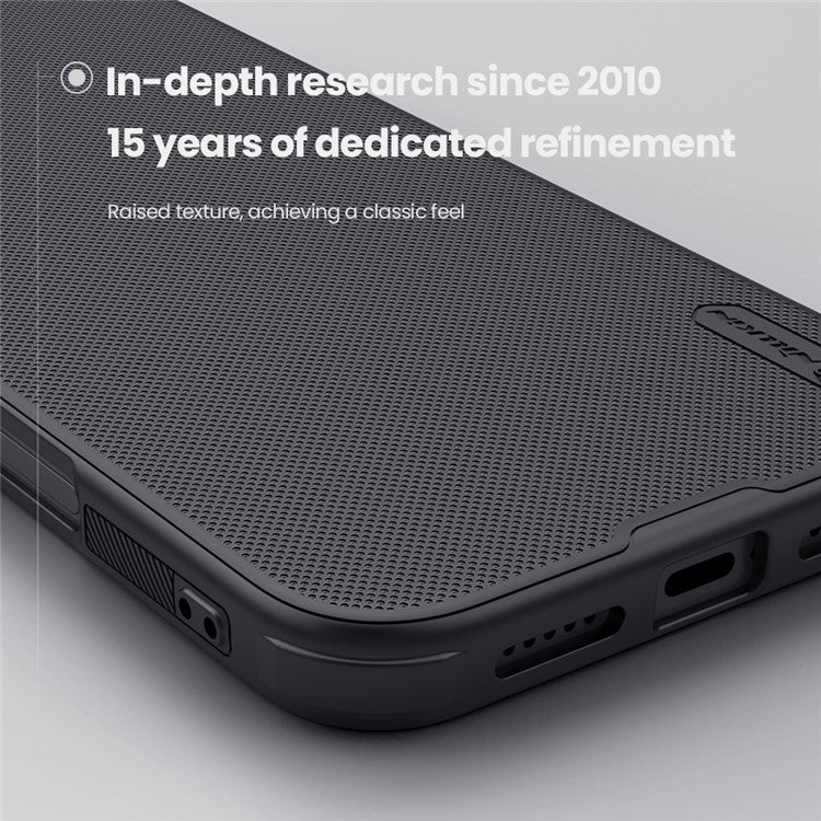 NILLKIN Frosted Shield Pro For iPhone 16 Case Matte PC+TPU Phone Cover - Black