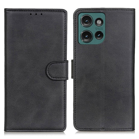 For Motorola Edge 50 Neo 5G / Moto S50 5G / Thinkphone 25 5G Stand Wallet Case Cowhide Texture Leather Phone Cover - Black
