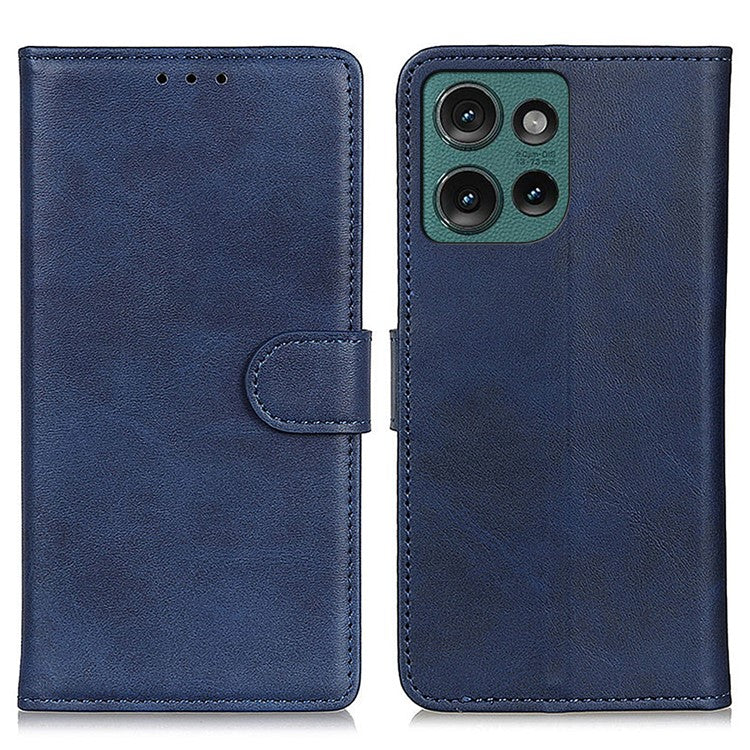For Motorola Edge 50 Neo 5G / Moto S50 5G / Thinkphone 25 5G Stand Wallet Case Cowhide Texture Leather Phone Cover - Blue