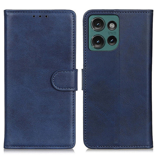 For Motorola Edge 50 Neo 5G / Moto S50 5G / Thinkphone 25 5G Stand Wallet Case Cowhide Texture Leather Phone Cover - Blue