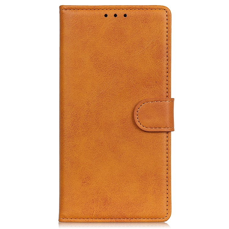 For Motorola Edge 50 Neo 5G / Moto S50 5G / Thinkphone 25 5G Stand Wallet Case Cowhide Texture Leather Phone Cover - Brown