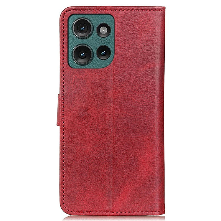 For Motorola Edge 50 Neo 5G / Moto S50 5G / Thinkphone 25 5G Stand Wallet Case Cowhide Texture Leather Phone Cover - Red