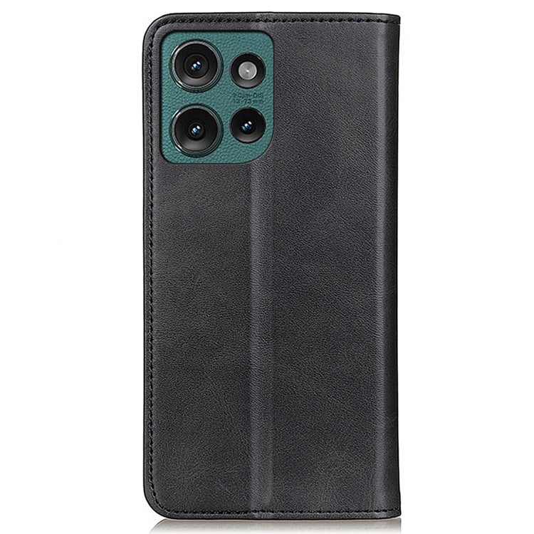 For Motorola Edge 50 Neo 5G / Moto S50 5G / Thinkphone 25 5G Case Split Leather Flip Wallet Phone Cover - Black