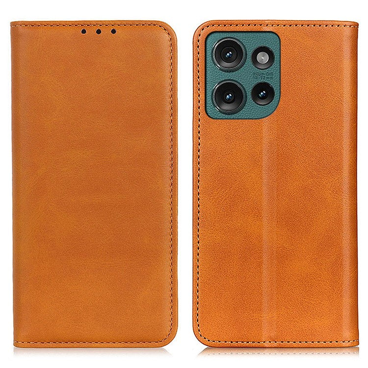 For Motorola Edge 50 Neo 5G / Moto S50 5G / Thinkphone 25 5G Case Split Leather Flip Wallet Phone Cover - Brown