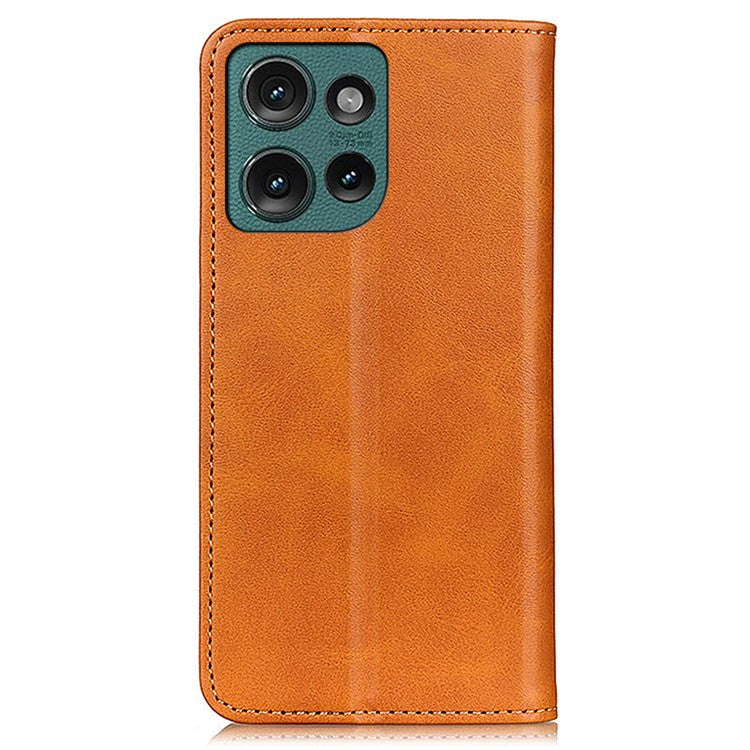 For Motorola Edge 50 Neo 5G / Moto S50 5G / Thinkphone 25 5G Case Split Leather Flip Wallet Phone Cover - Brown
