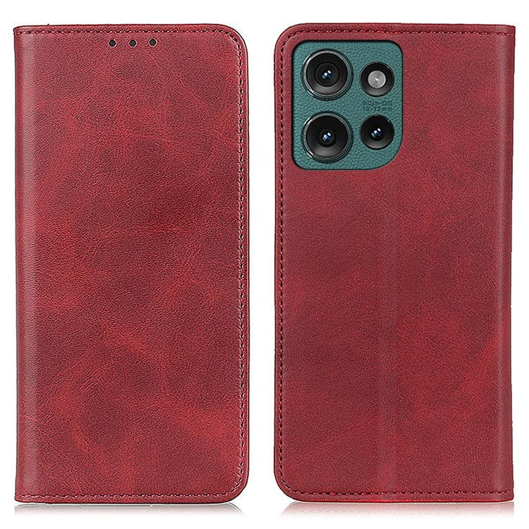 For Motorola Edge 50 Neo 5G / Moto S50 5G / Thinkphone 25 5G Case Split Leather Flip Wallet Phone Cover - Red