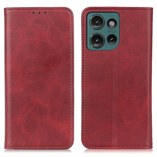 For Motorola Edge 50 Neo 5G / Moto S50 5G / Thinkphone 25 5G Case Split Leather Flip Wallet Phone Cover - Red