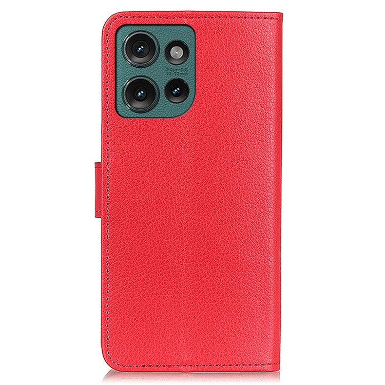 For Motorola Edge 50 Neo 5G / Moto S50 5G / Thinkphone 25 5G Wallet Case PU Leather Phone Cover Litchi Texture - Red