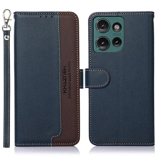 KHAZNEH For Motorola Edge 50 Neo 5G / Moto S50 5G / Thinkphone 25 5G Case RFID Blocking Wallet PU Leather Phone Cover - Blue