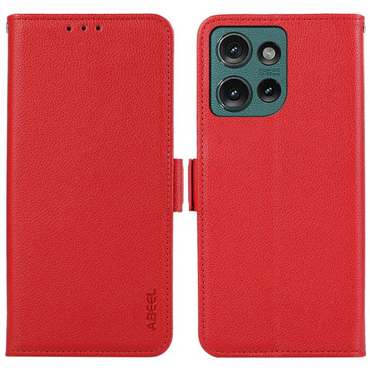 ABEEL For Motorola Edge 50 Neo 5G / Moto S50 5G / Thinkphone 25 5G Case Litchi Texture Leather RFID Blocking Phone Cover - Red