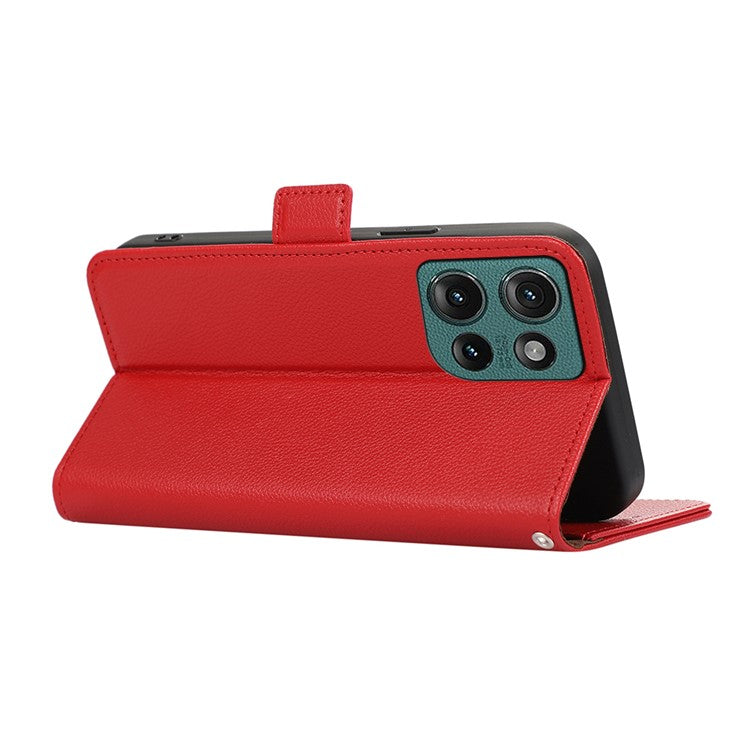 ABEEL For Motorola Edge 50 Neo 5G / Moto S50 5G / Thinkphone 25 5G Case Litchi Texture Leather RFID Blocking Phone Cover - Red