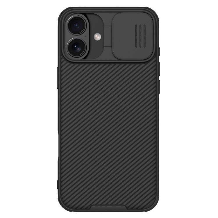 NILLKIN Camshield Pro Series for iPhone 16 Plus Case PC+TPU Slide Camera Lid Phone Cover - Black
