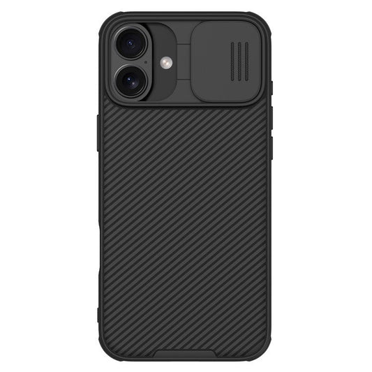 NILLKIN Camshield Pro Series for iPhone 16 Plus Case PC+TPU Slide Camera Lid Phone Cover - Black