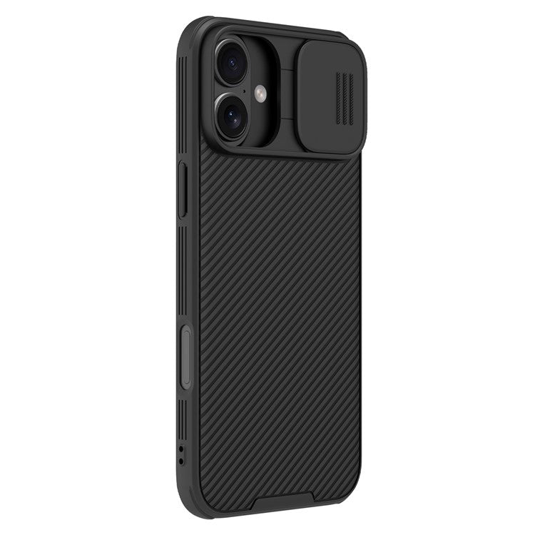 NILLKIN Camshield Pro Series for iPhone 16 Plus Case PC+TPU Slide Camera Lid Phone Cover - Black
