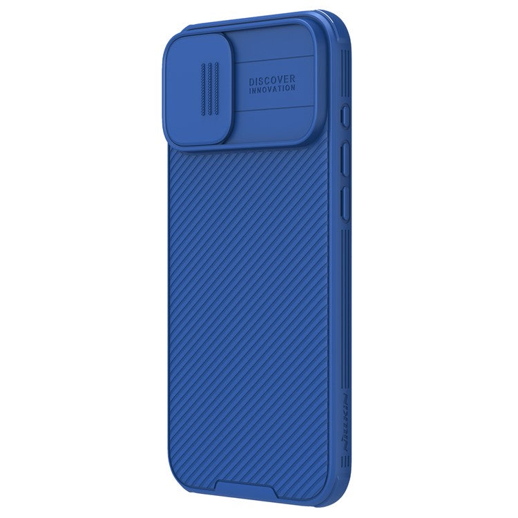 NILLKIN Camshield Pro Series for iPhone 16 Plus Case PC+TPU Slide Camera Lid Phone Cover - Blue