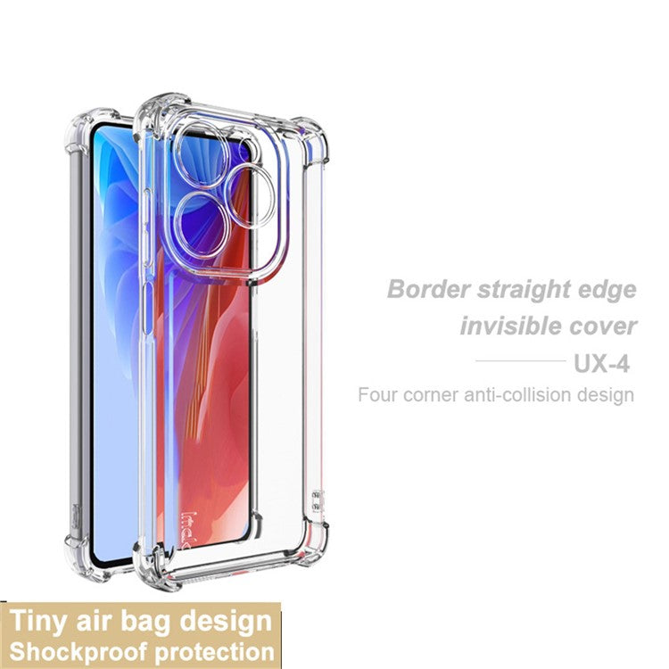 IMAK UX-4 Series Phone Case for Infinix Smart 8 4G  /  Smart 8 Pro 4G X6525B  /  Hot 40i X6528B  /  itel P55 4G Four Corner Shockproof Clear TPU Cover