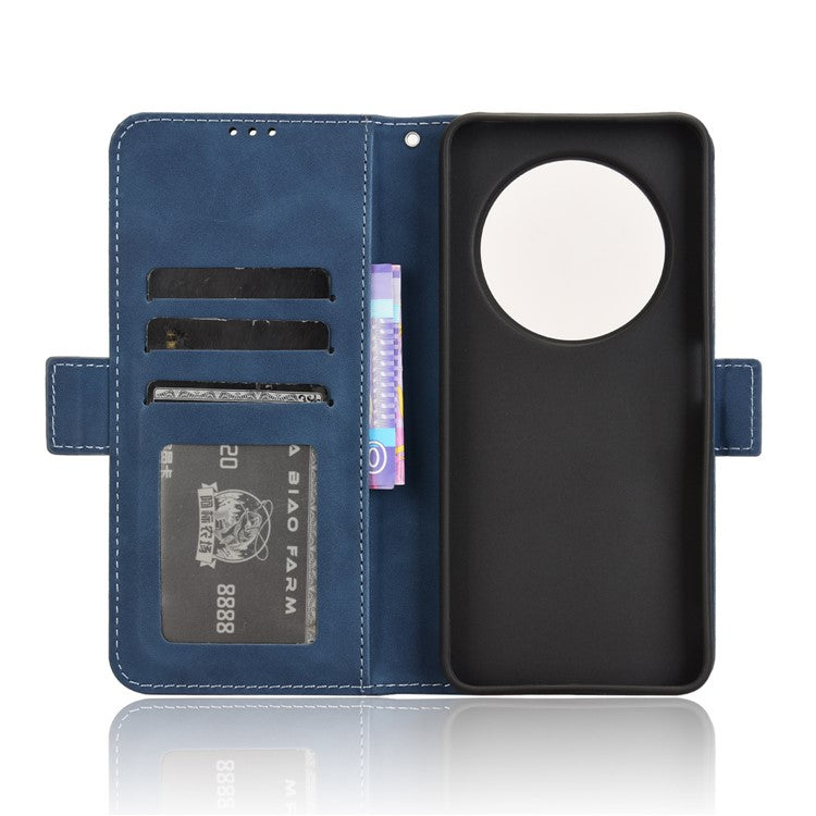 For Xiaomi Poco C75 4G / Redmi 14R 5G / 14C 4G / A4 5G Leather Case Phone Wallet Cover with Multiple Card Slots - Blue