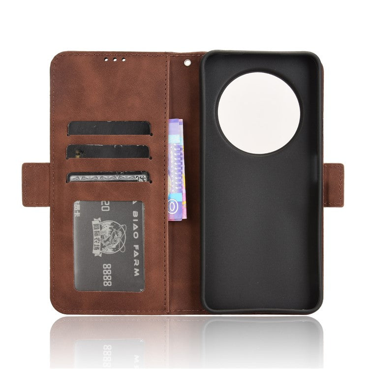 For Xiaomi Poco C75 4G / Redmi 14R 5G / 14C 4G / A4 5G Leather Case Phone Wallet Cover with Multiple Card Slots - Brown
