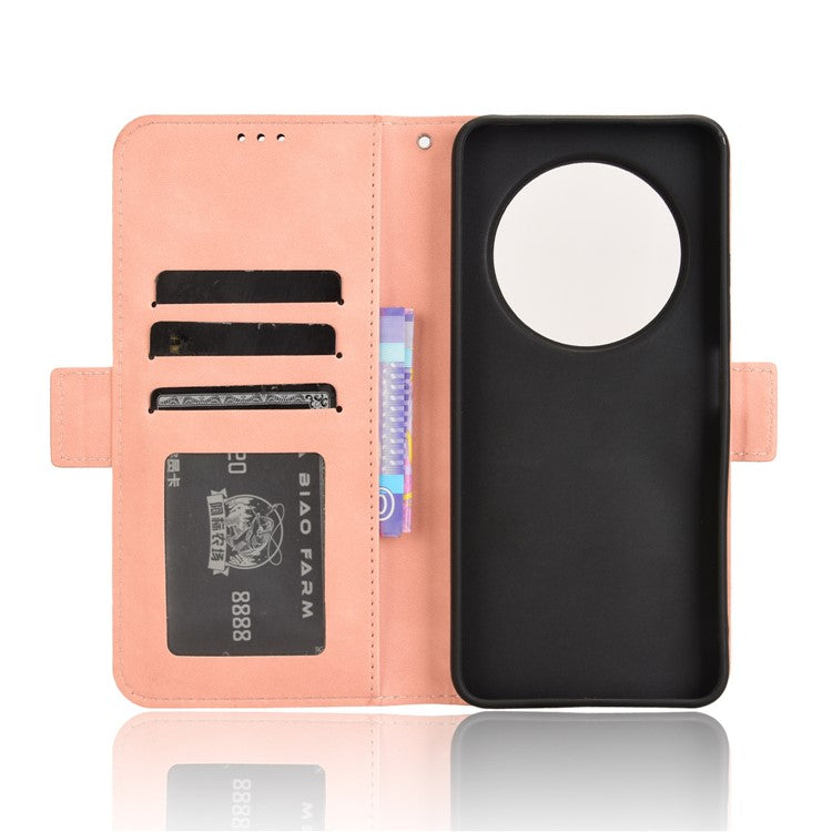 For Xiaomi Poco C75 4G / Redmi 14R 5G / 14C 4G / A4 5G Leather Case Phone Wallet Cover with Multiple Card Slots - Pink
