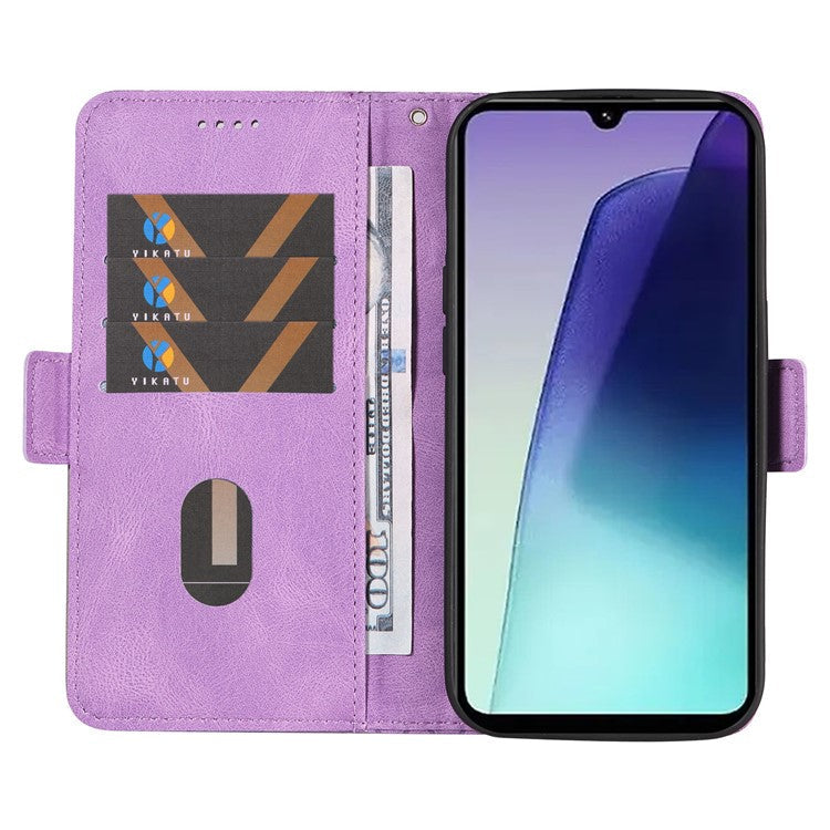 For Xiaomi Poco C75 4G / Redmi 14R 5G / 14C 4G Case Rhombus PU Leather Flip Wallet Phone Cover - Purple