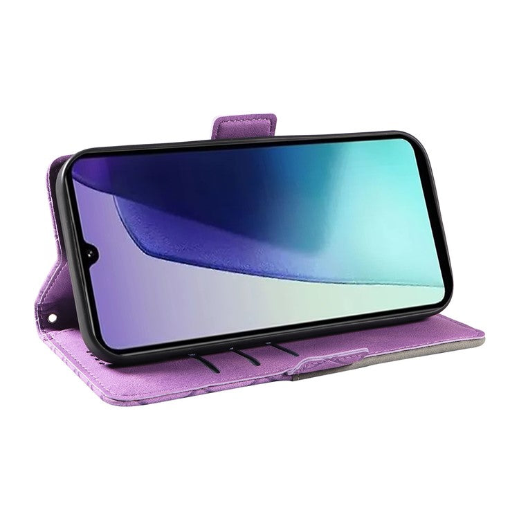 For Xiaomi Poco C75 4G / Redmi 14R 5G / 14C 4G Case Rhombus PU Leather Flip Wallet Phone Cover - Purple