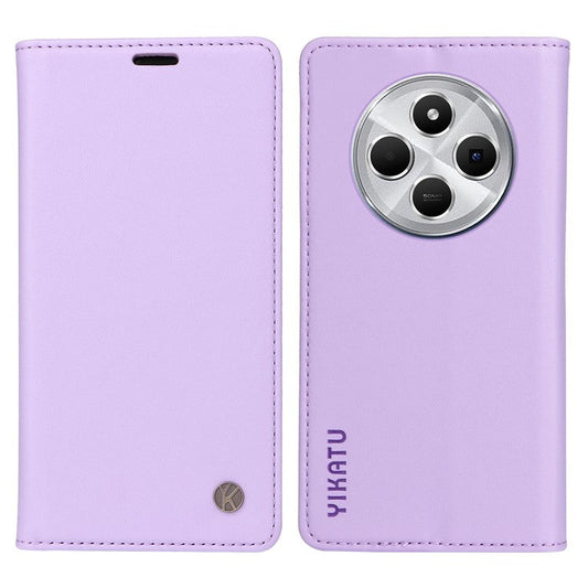 YIKATU YK-001 For Xiaomi Poco C75 4G / Redmi 14R 5G / 14C 4G Case Stand Leather Phone Cover Strong Magnetic Closure - Purple
