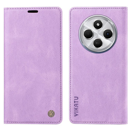 YIKATU YK-004 For Xiaomi Poco C75 4G / Redmi 14R 5G / 14C 4G Case Leather Skin-Touch Phone Cover Magnetic Auto-Absorbed - Purple