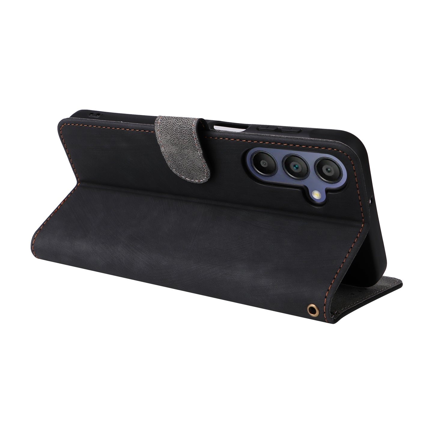 For Samsung Galaxy A16 5G / A16 4G Wallet Case RFID Blocking PU Leather Cover Stand View - Black