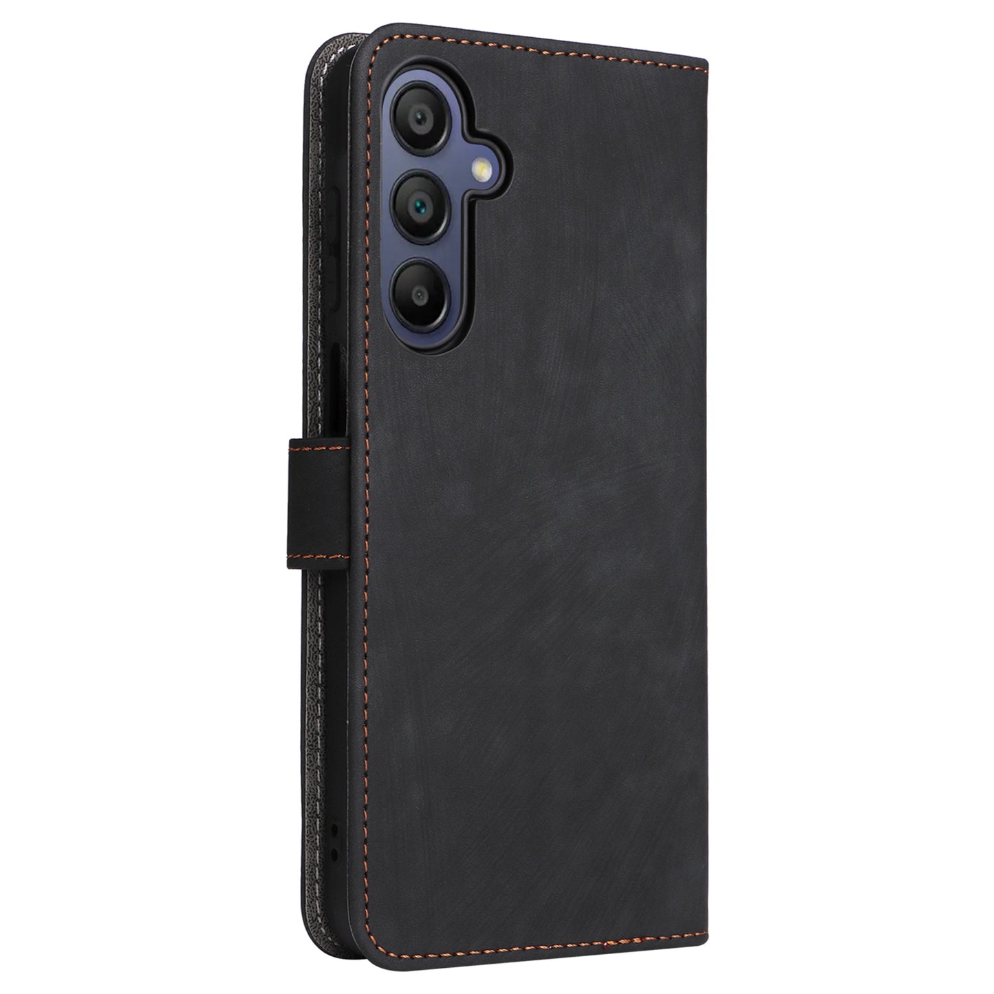 For Samsung Galaxy A16 5G / A16 4G Wallet Case RFID Blocking PU Leather Cover Stand View - Black