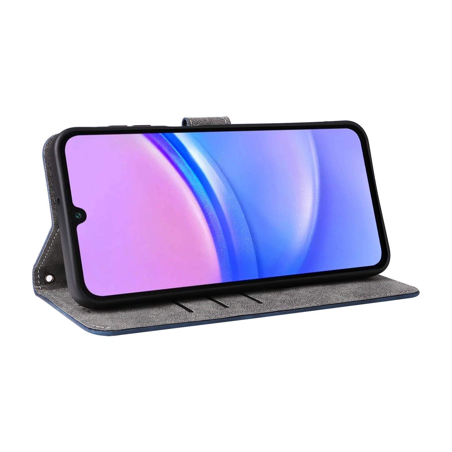 For Samsung Galaxy A16 5G / A16 4G Wallet Case RFID Blocking PU Leather Cover Stand View - Blue