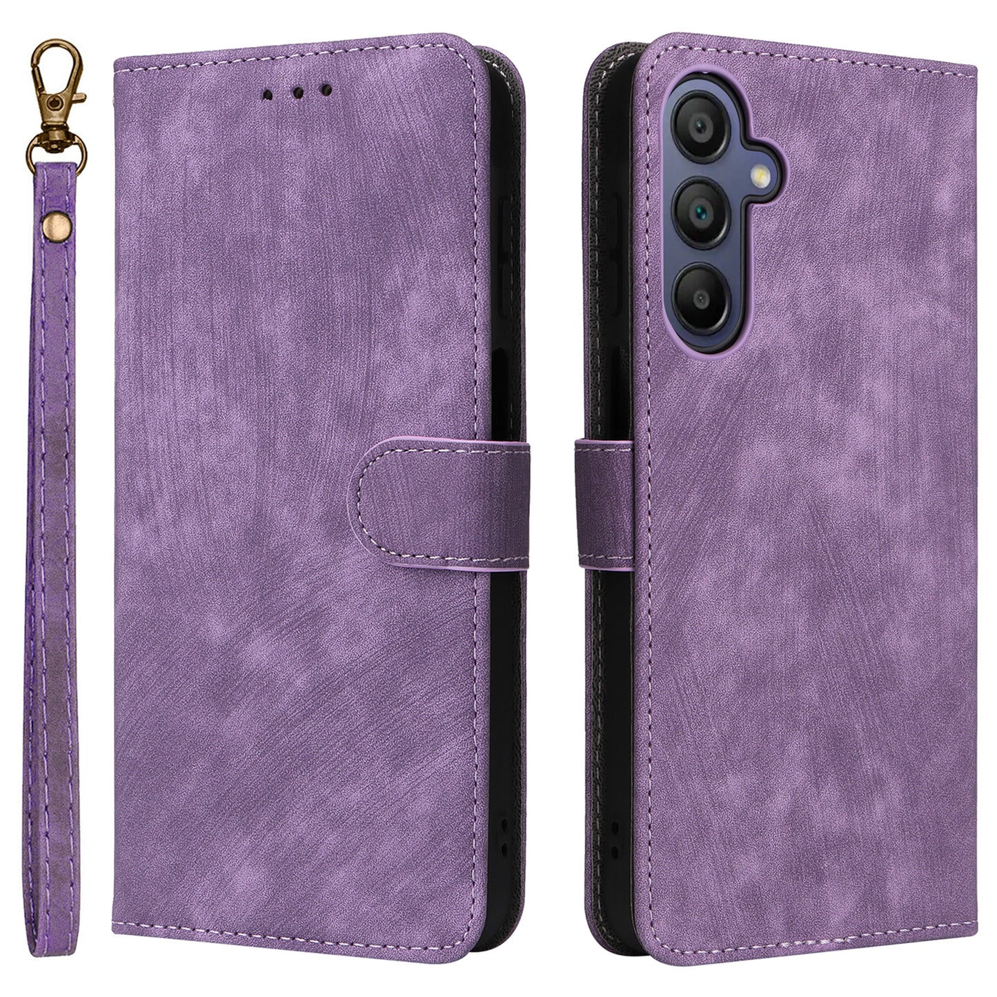 For Samsung Galaxy A16 5G / A16 4G Wallet Case RFID Blocking PU Leather Cover Stand View - Purple