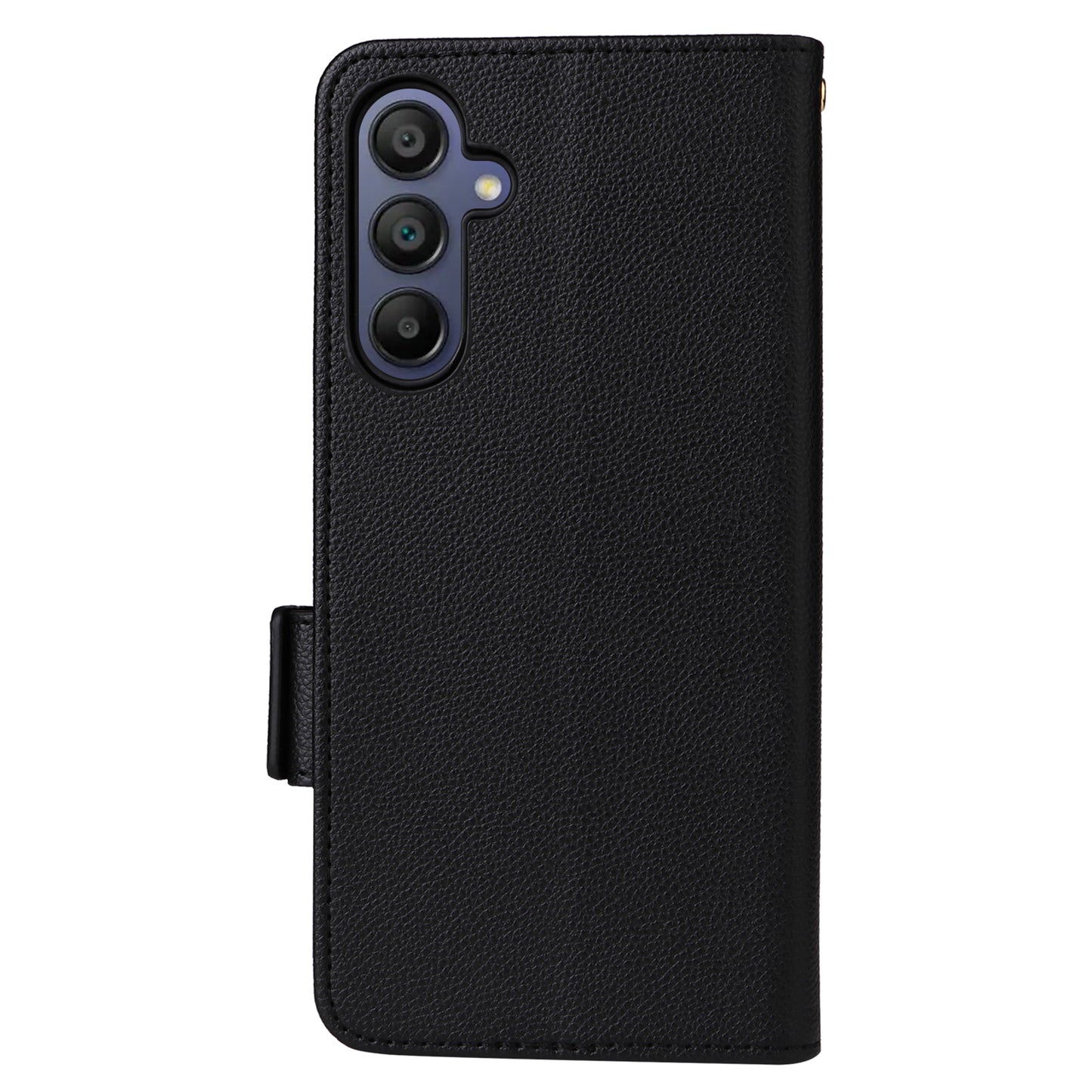 For Samsung Galaxy A16 5G / A16 4G Case Litchi Texture PU Leather Wallet Flip Phone Cover - Black