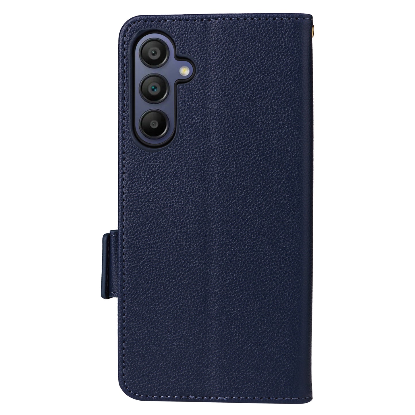 For Samsung Galaxy A16 5G / A16 4G Case Litchi Texture PU Leather Wallet Flip Phone Cover - Dark Blue