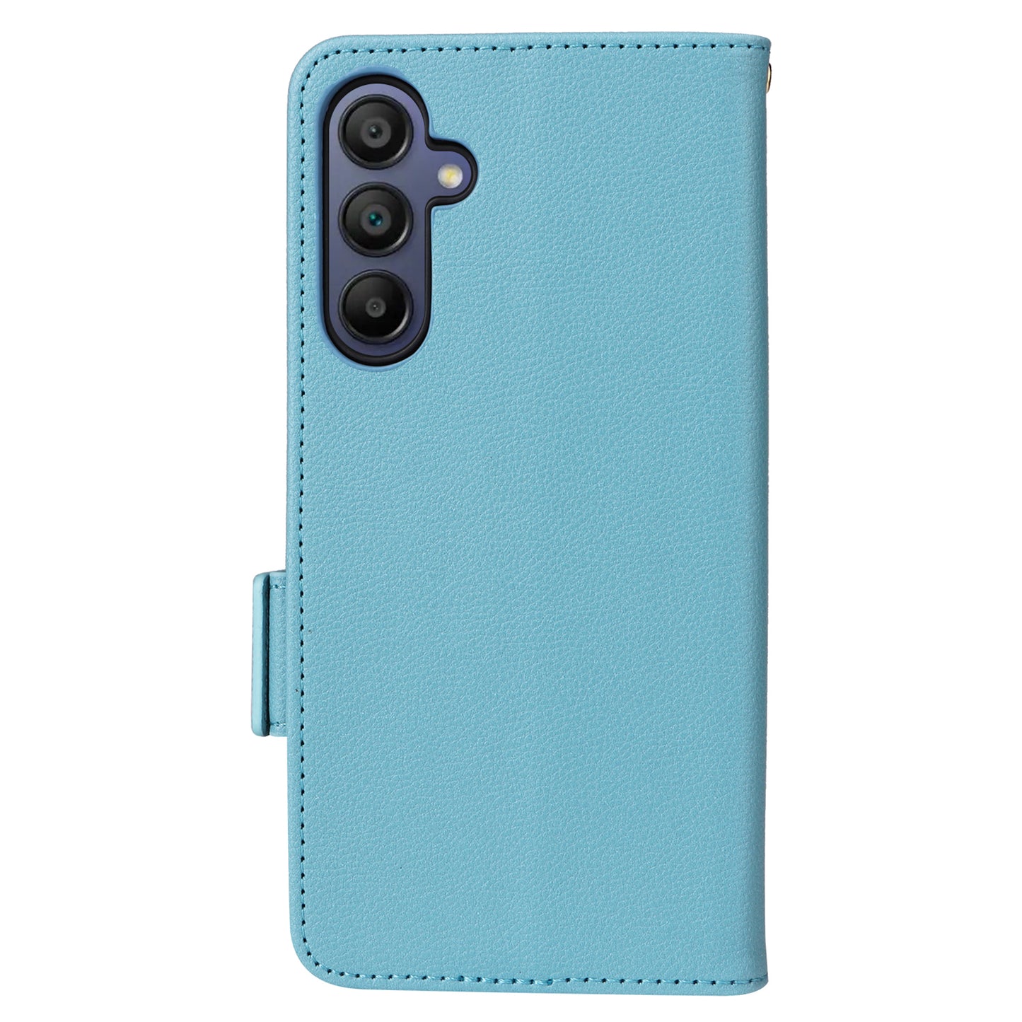 For Samsung Galaxy A16 5G / A16 4G Case Litchi Texture PU Leather Wallet Flip Phone Cover - Baby Blue
