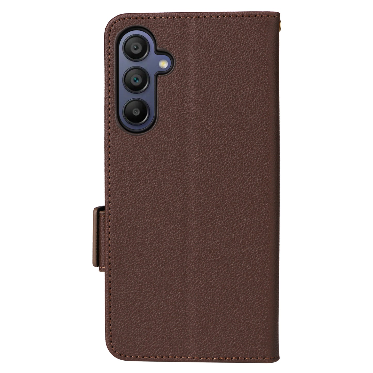 For Samsung Galaxy A16 5G / A16 4G Case Litchi Texture PU Leather Wallet Flip Phone Cover - Brown