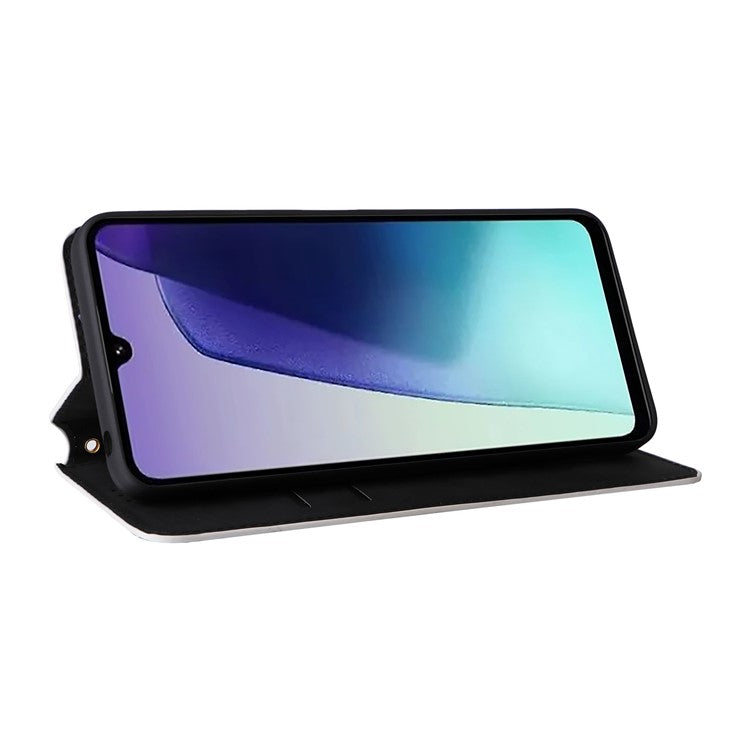 For Xiaomi Poco C75 4G / Redmi 14R 5G / 14C 4G / A4 5G Wallet Case Rhombus Imprinted Leather Phone Cover - Silver