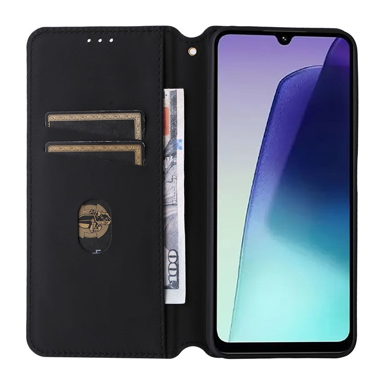 For Xiaomi Poco C75 4G / Redmi 14R 5G / 14C 4G / A4 5G Wallet Case Rhombus Imprinted Leather Phone Cover - Purple