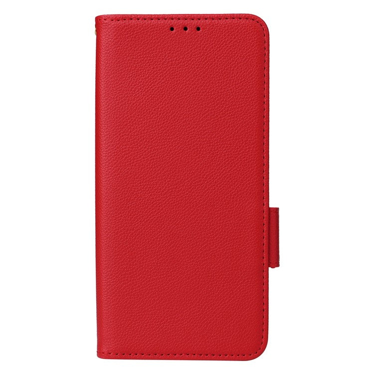 For Xiaomi Poco C75 4G / Redmi 14R 5G / 14C 4G / A4 5G Case Litchi Texture PU Leather Wallet Flip Phone Cover - Red